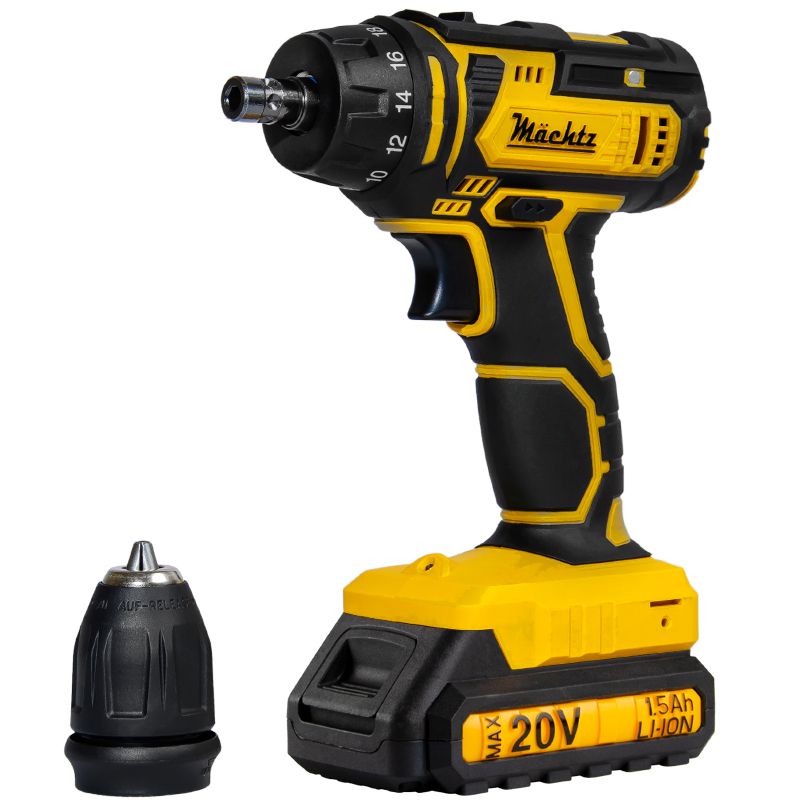 Аккумуляторный шуруповёрт со съёмным патроном