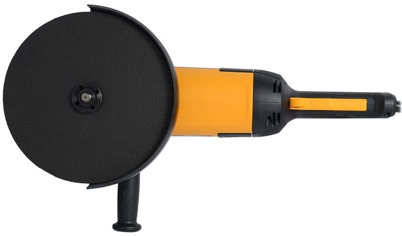 Вид снизу на черно-желтую шлифмашину