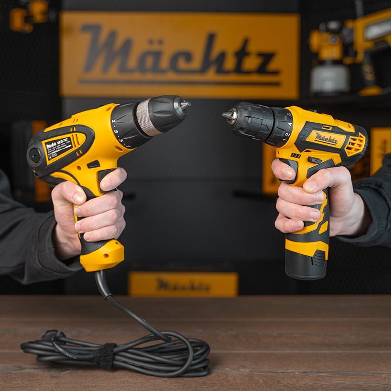 Сравнение сетевого и аккумуляторного шуруповерта Mächtz