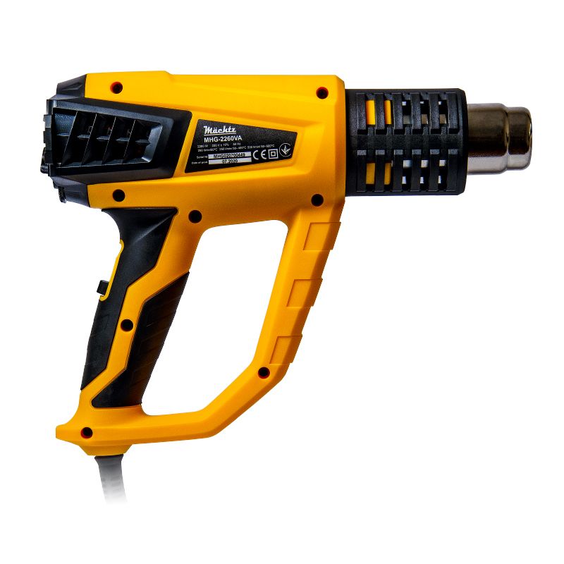 Бокова частина будівельного фена з технічною наліпкою