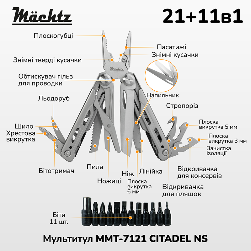 Мультитул Mächtz MMT-7121 CITADEL 21+11в1
