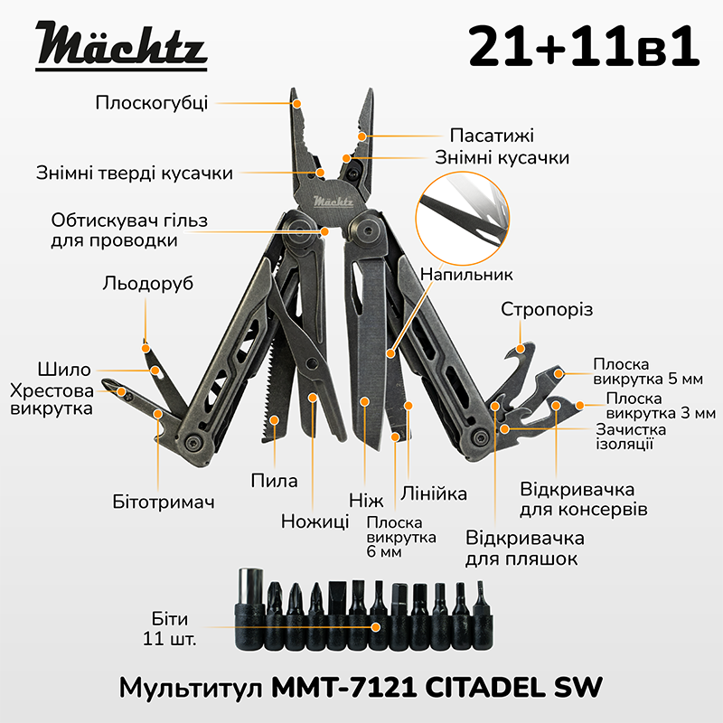 Мультитул Mächtz MMT-7121 CITADEL 21+11в1