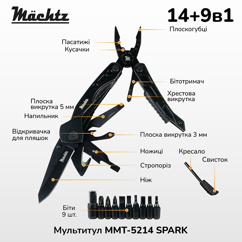 Мультитул Mächtz MMT-5214 SPARK 14+9в1