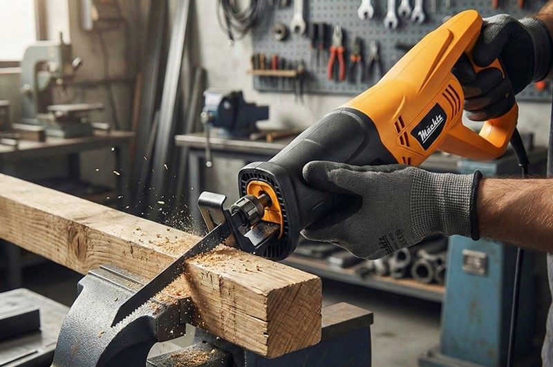 Работа с сабельной пилой по трубе