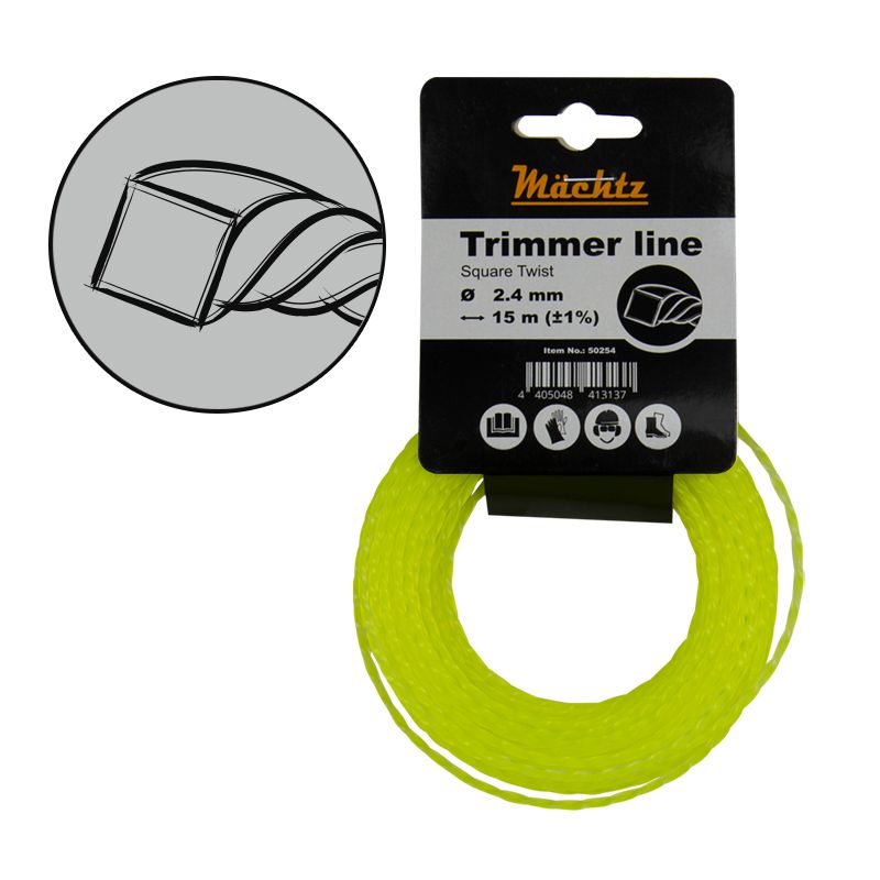 Ліска для тримерів Mächtz "Кручений квадрат" 2,4 мм 15 м