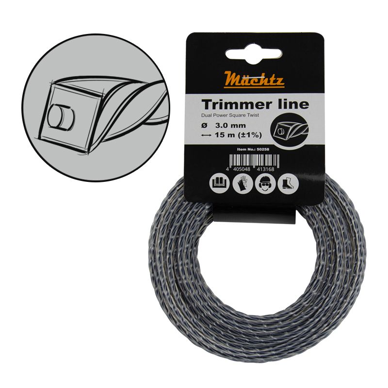Ліска для тримерів Mächtz "Кручений квадрат з кордом" 3,0 мм 15 м