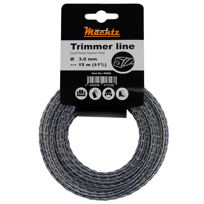 Ліска для тримерів Mächtz "Кручений квадрат з кордом" 3,0 мм 15 м