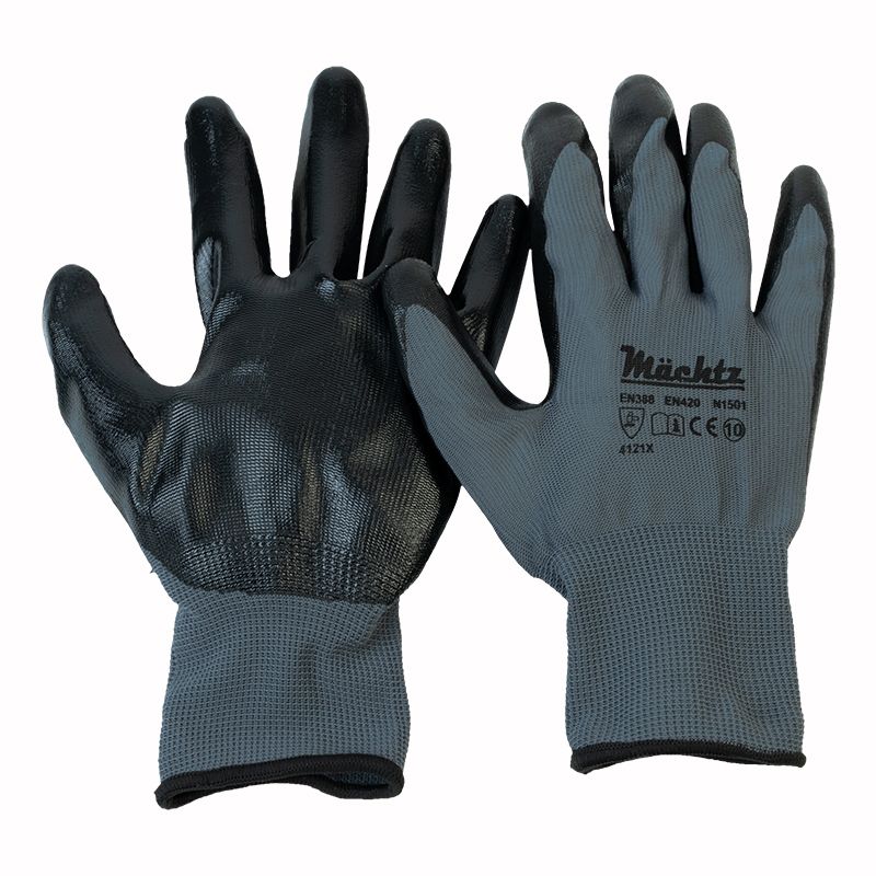 Перчатки рабочие нитрил серые Mächtz