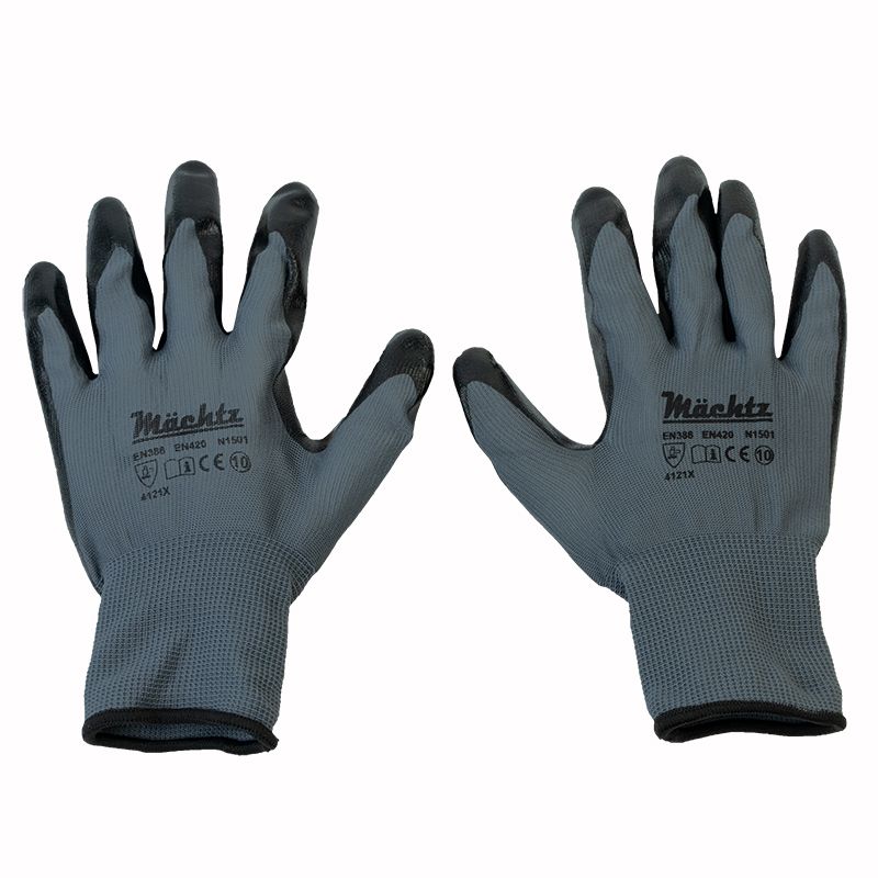 Перчатки рабочие нитрил серые Mächtz