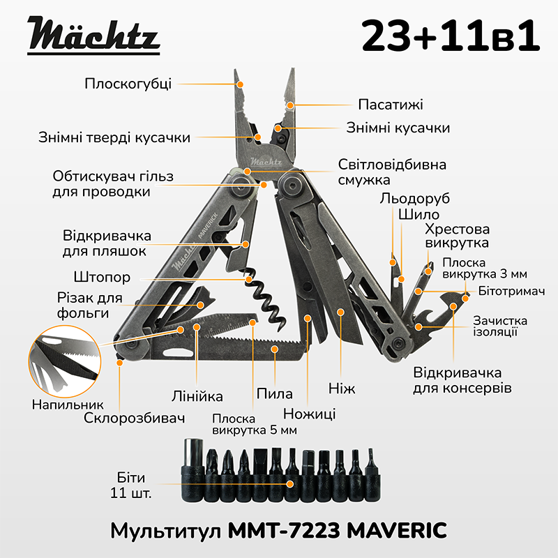 Мультитул Mächtz MMT-7223 MAVERICK 23+11в1