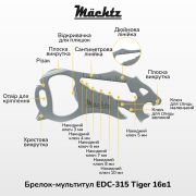 Брелок-мультитул Mächtz EDC-315 Tiger 16в1