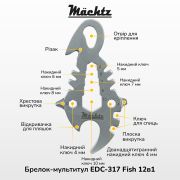 Брелок-мультитул Mächtz EDC-317 Fish 12в1
