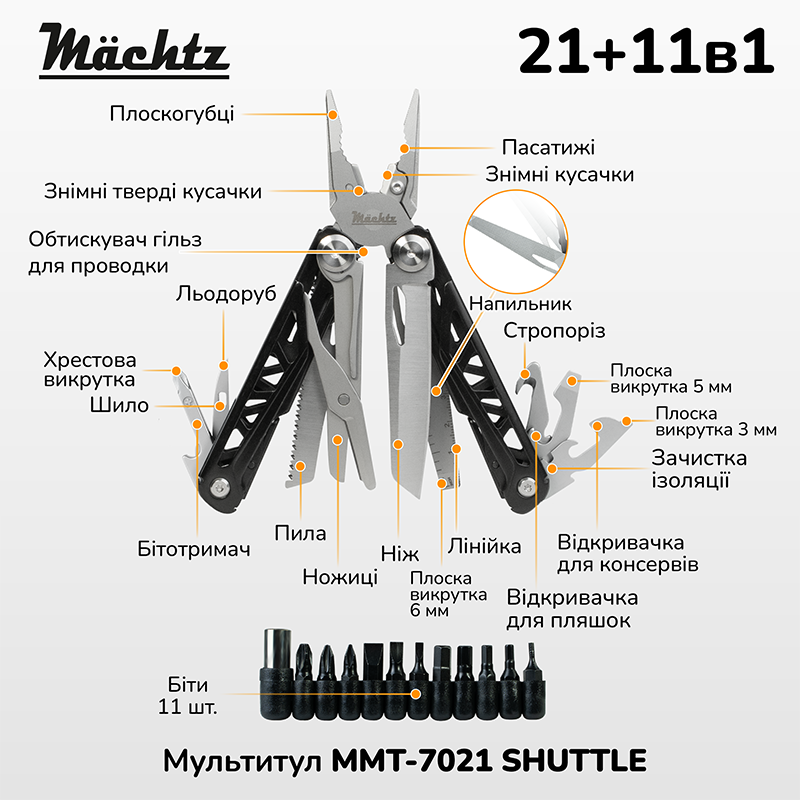 Мультитул Mächtz MMT-7021 SHUTTLE 21+11в1